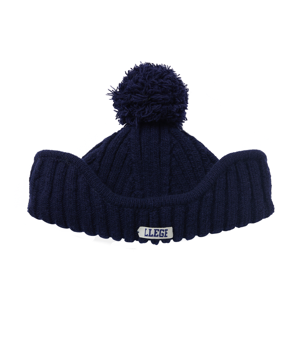 Llege - Pom Pom Earmuff Beanie (Dark Navy) product image 3 | TRAB K-Fashion Australia