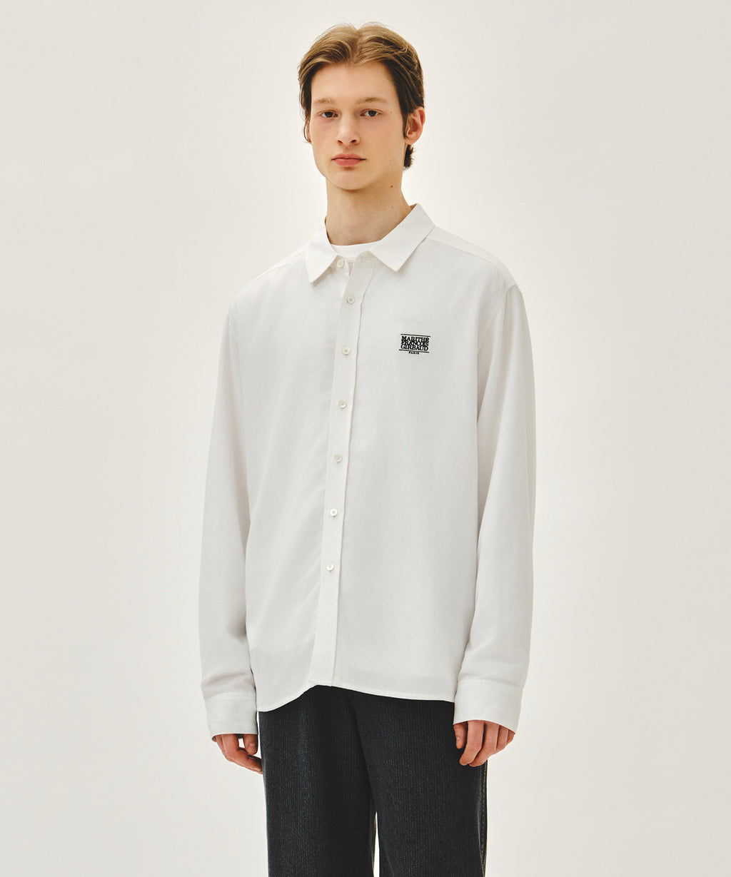 Marithe & Francois Girbaud - Classic Logo Linen Shirt (White) product image 1 | TRAB K-Fashion Australia