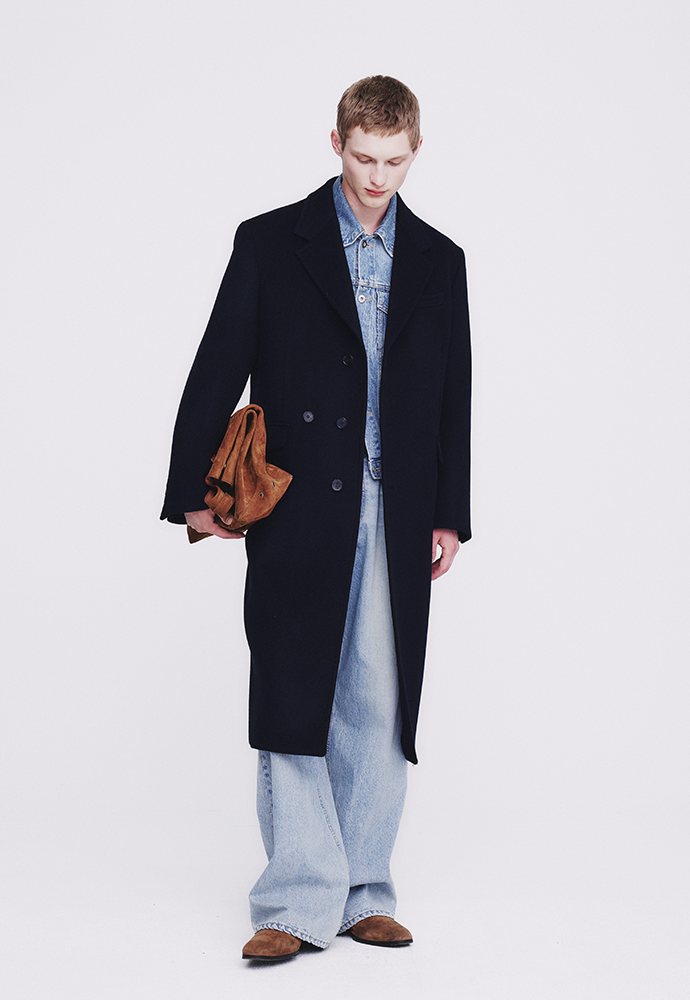 Tonywack - Cashmere Single-Breasted Tailored Wrap Coat (Dark Navy) product image 4 | TRAB K-Fashion Australia