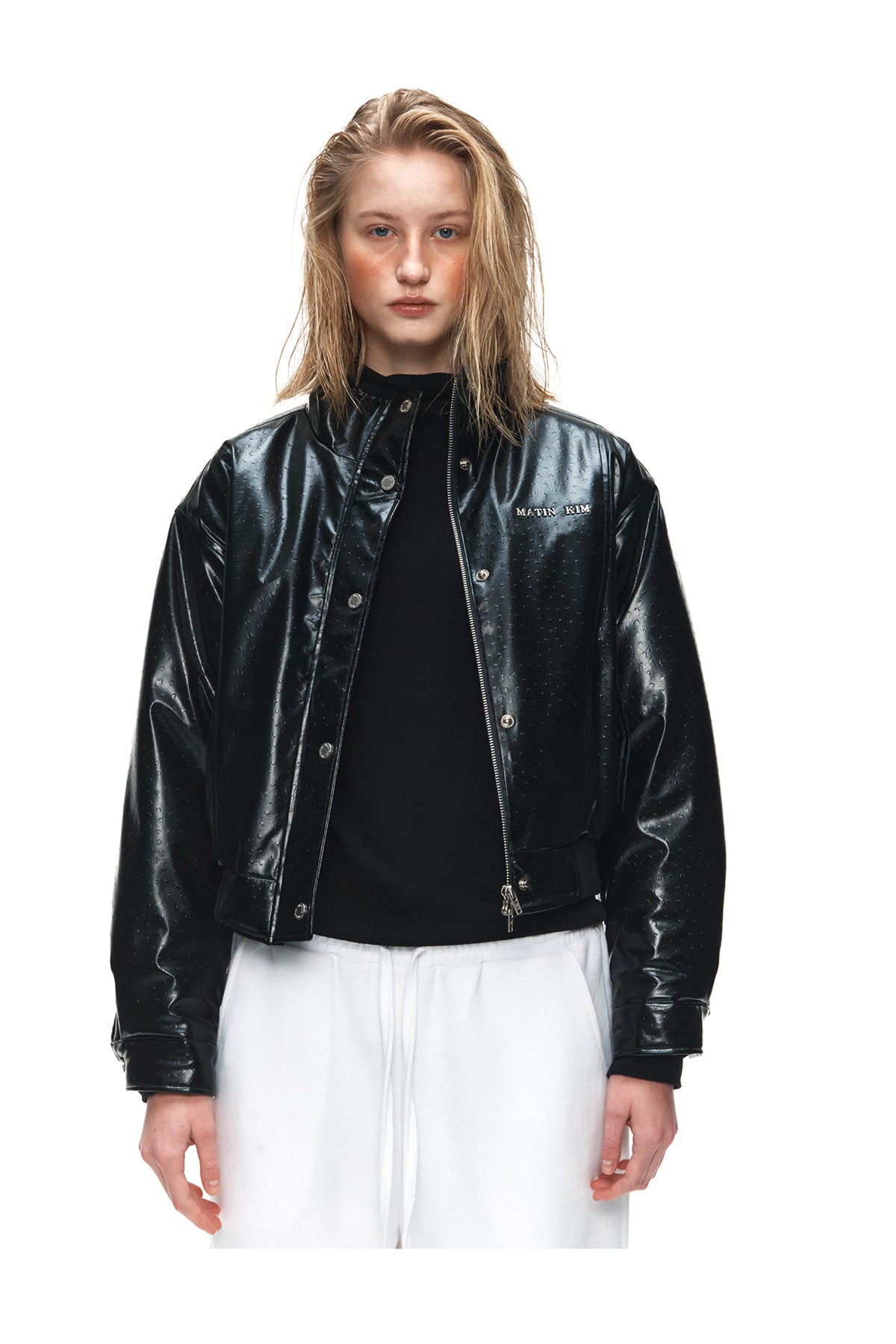 Matin Kim - High Neck Leather Jacket (Black) product image 5 | TRAB K-Fashion Australia