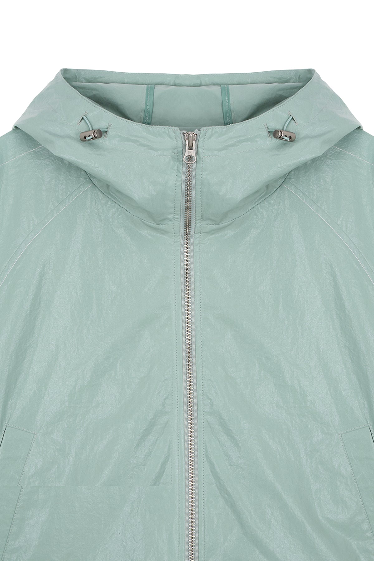 Matin Kim - Matin Crop Hoody Coating Jumper (Mint) product image 3 | TRAB K-Fashion Australia