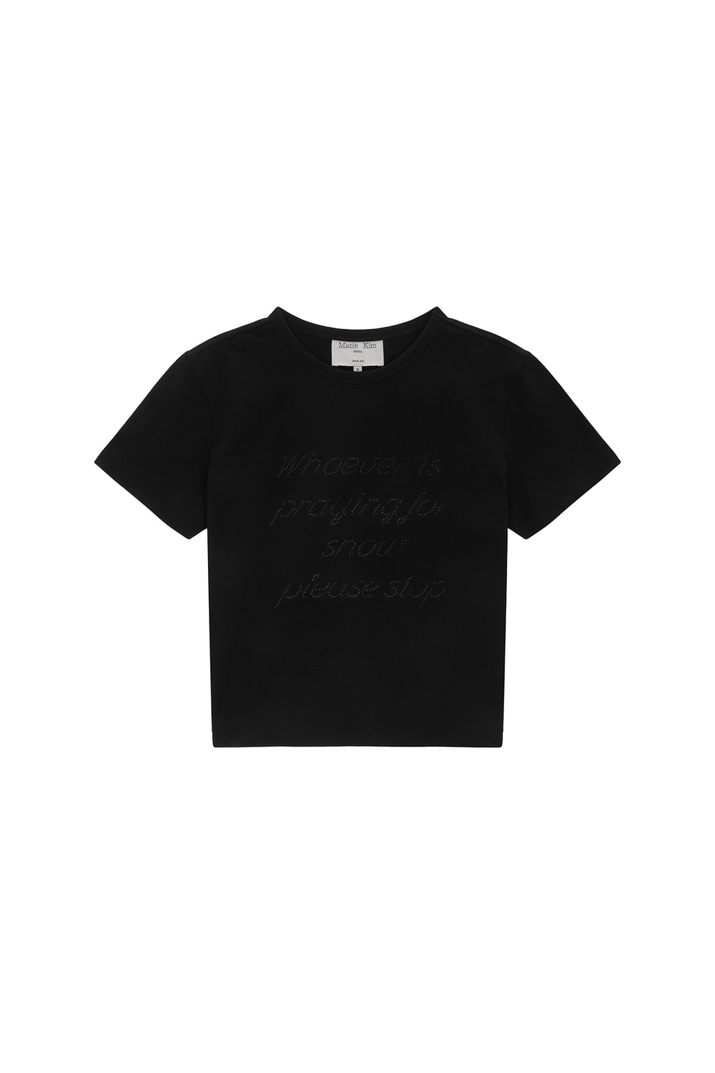 Matin Kim - Glitter Print Lettering Top (Black) product image 1 | TRAB K-Fashion Australia