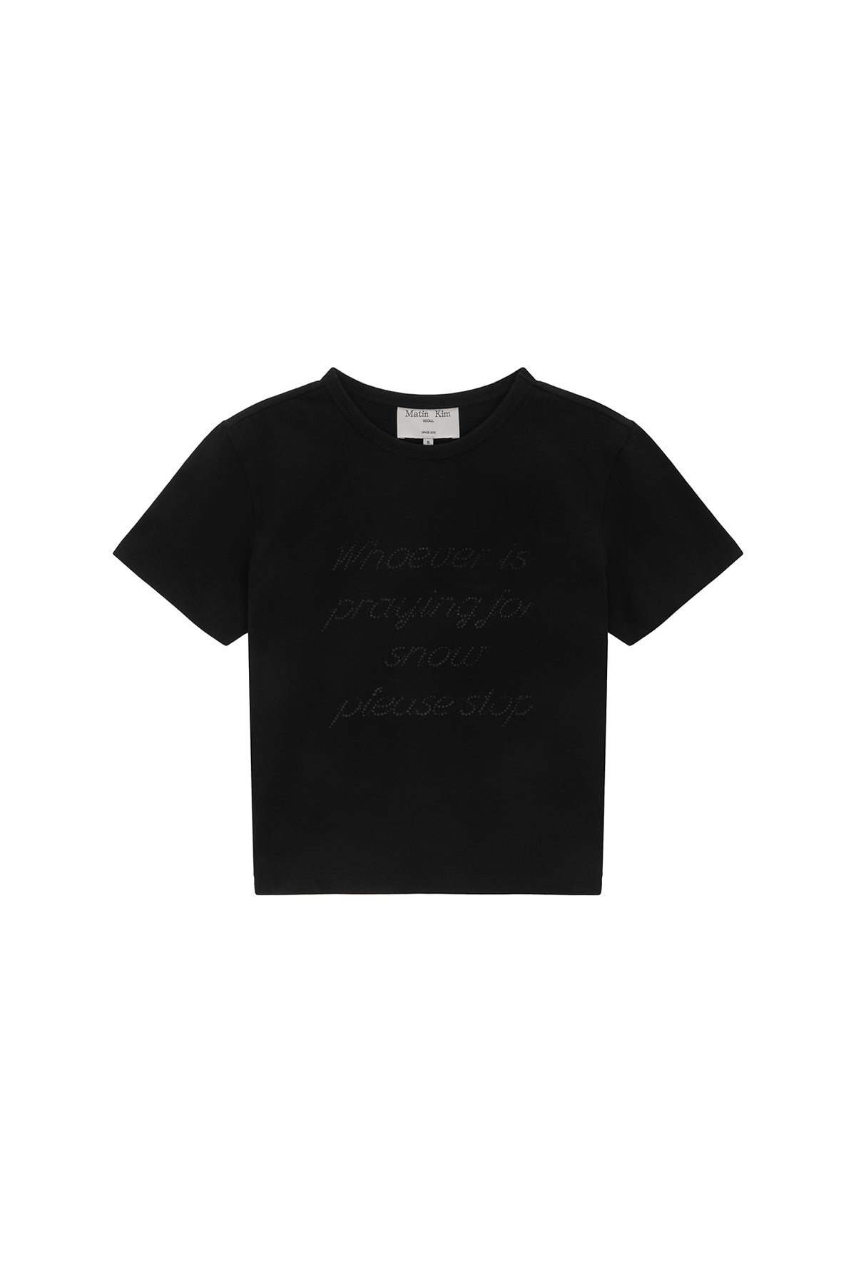 Matin Kim - Glitter Print Lettering Top (Black) product image 1 | TRAB K-Fashion Australia