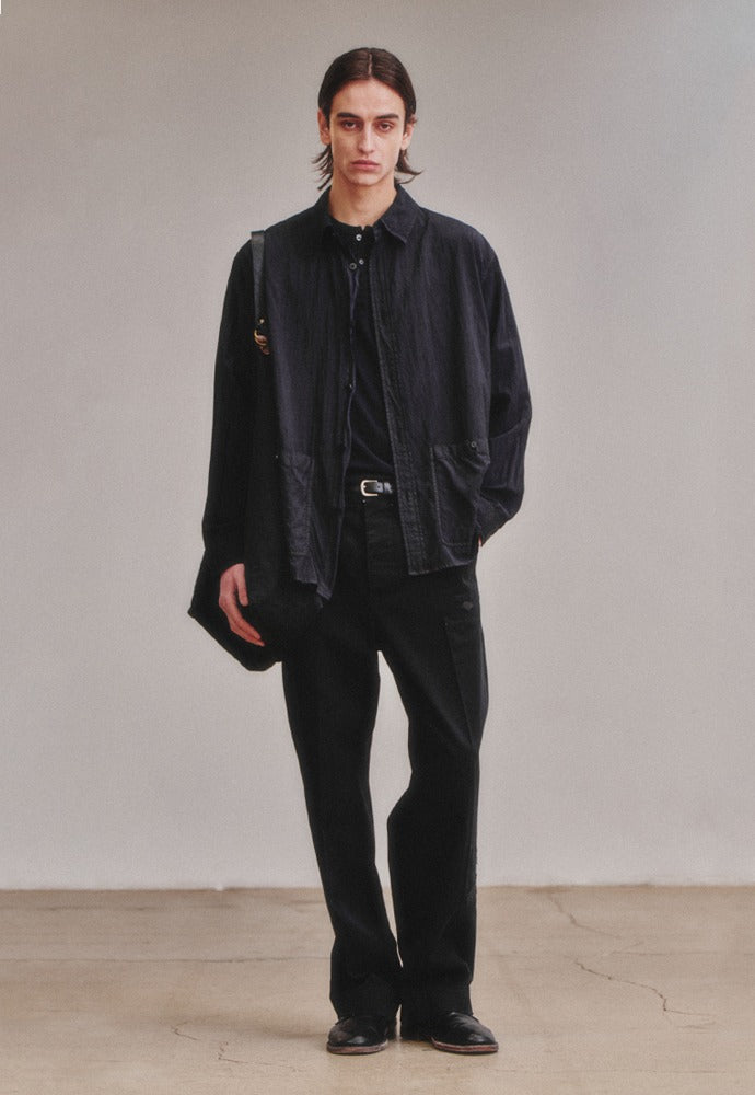 Art if acts - French Two Pocket Rayon Shirt (Faded Black) product image 1 | TRAB K-Fashion Australia