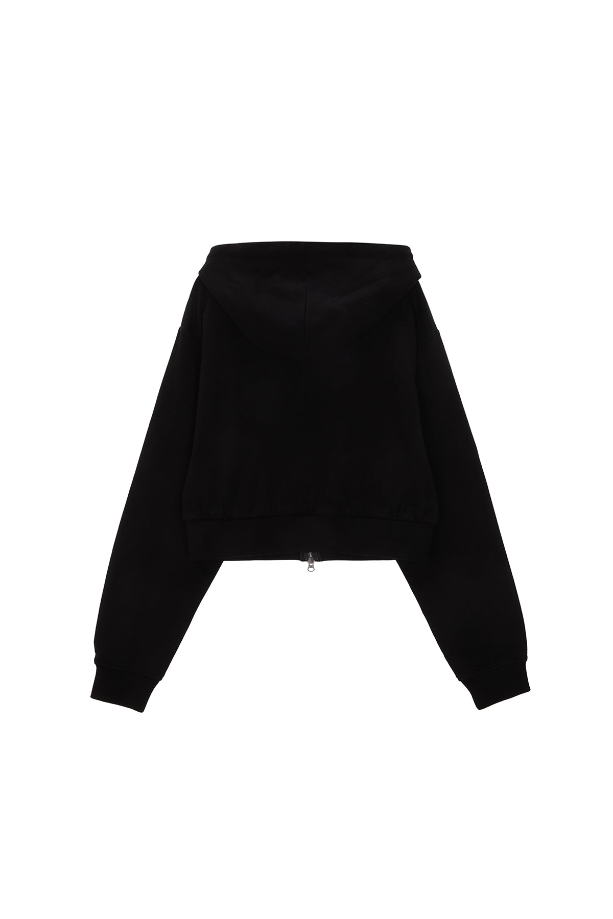 Matin Kim - String Detail Crop Hoody Zip Up (Black) product image 4 | TRAB K-Fashion Australia
