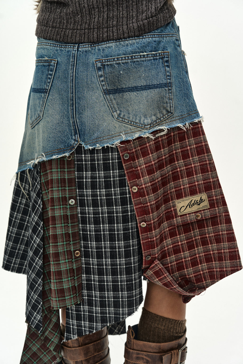 Andersson Bell - Denim Combination Shirt Patchwork Skirt (multi) (Multi) product image 9 | TRAB K-Fashion Australia