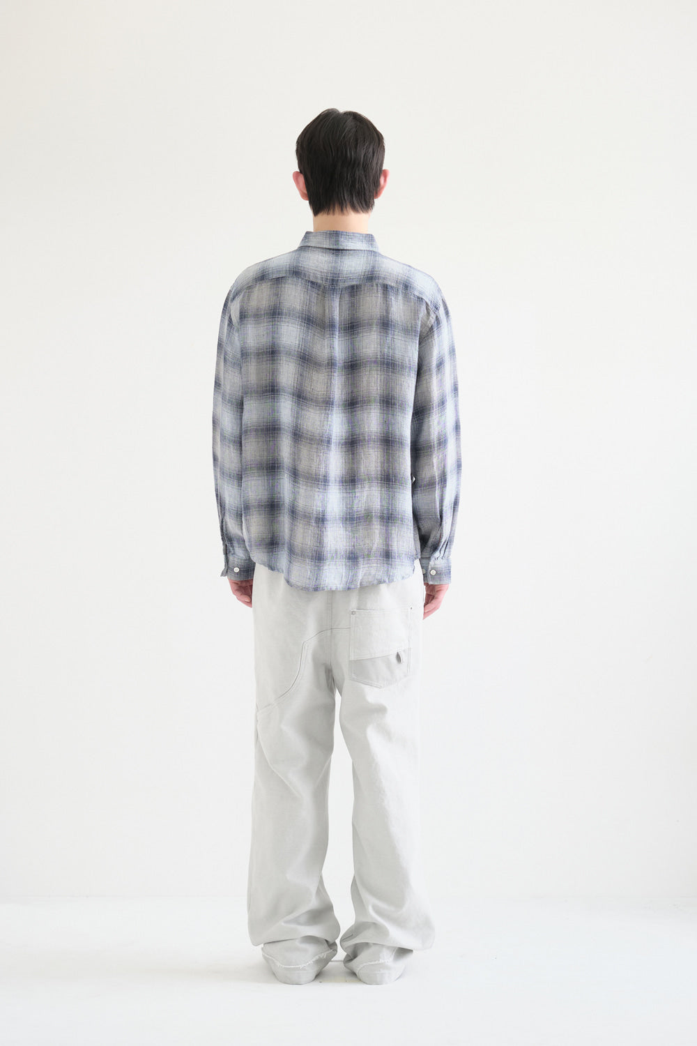 Hatchingroom - Museum Shirt Linen Check (Blue/Grey) product image 5 | TRAB K-Fashion Australia