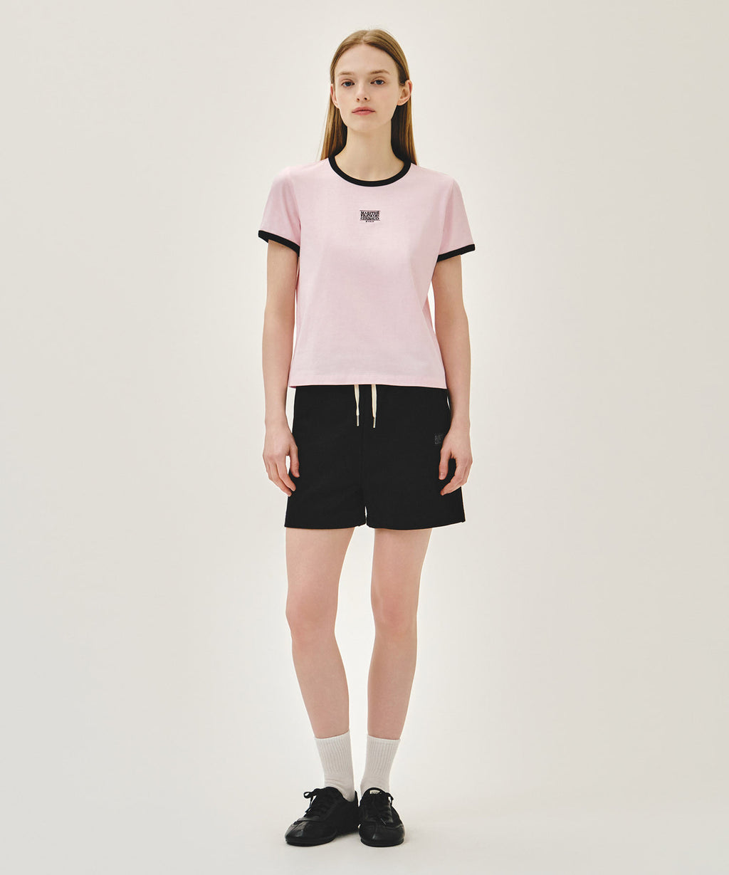 Marithe & Francois Girbaud - Classic Logo Ringer Tee (Light Pink) product image 5 | TRAB K-Fashion Australia
