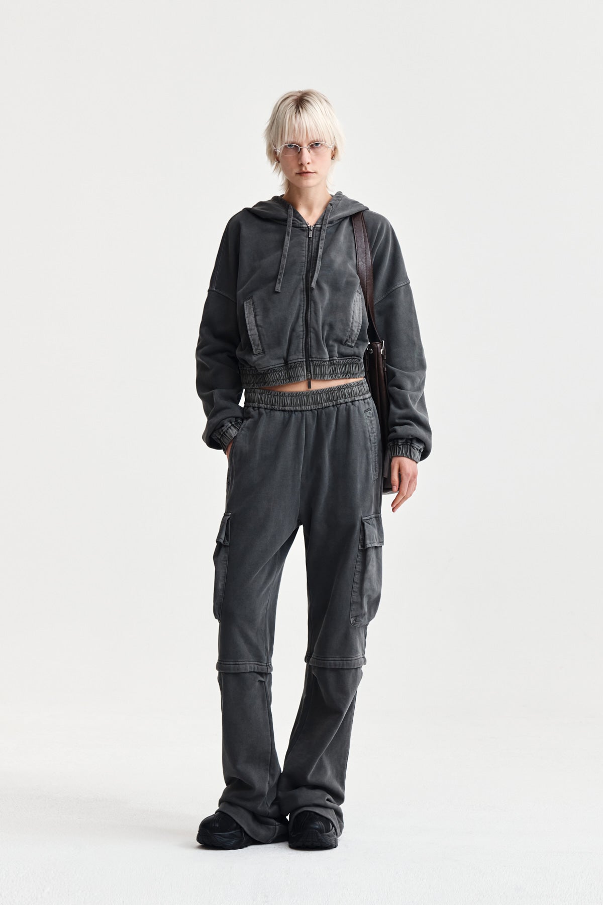 Matin Kim - Pigment Dyed Cargo Pants (Charcoal) product image 9 | TRAB K-Fashion Australia
