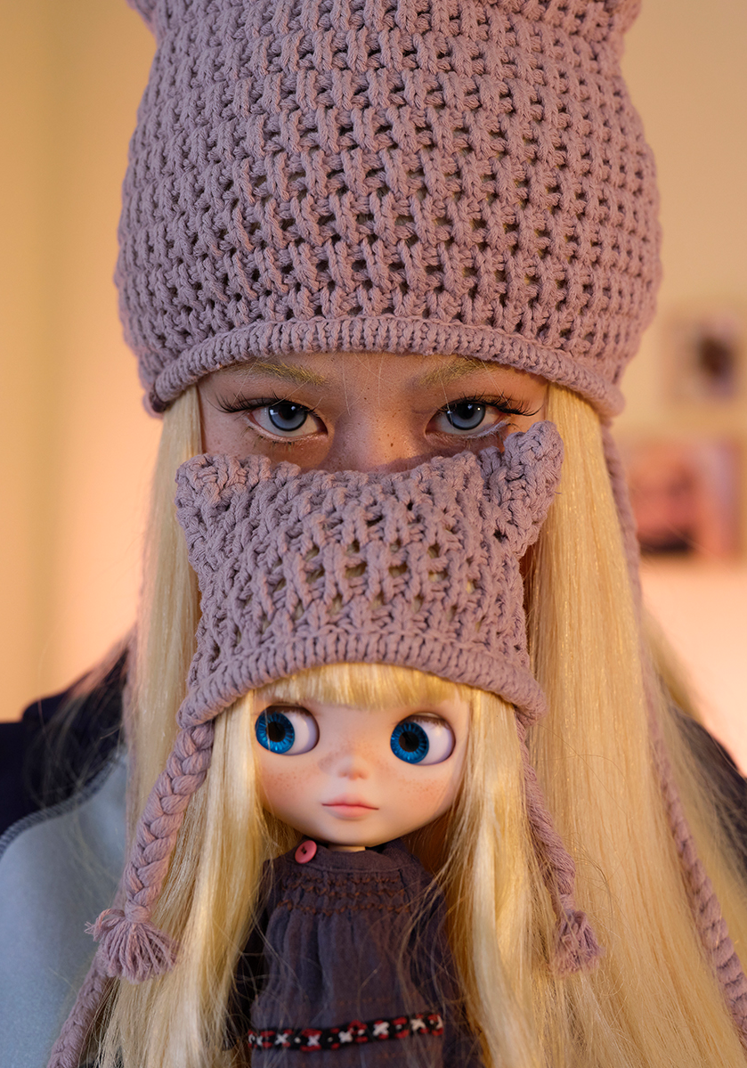 Coyseio - Coyseio X Blythe Cat Twine Beanie (Ash Pink) product image 2 | TRAB K-Fashion Australia