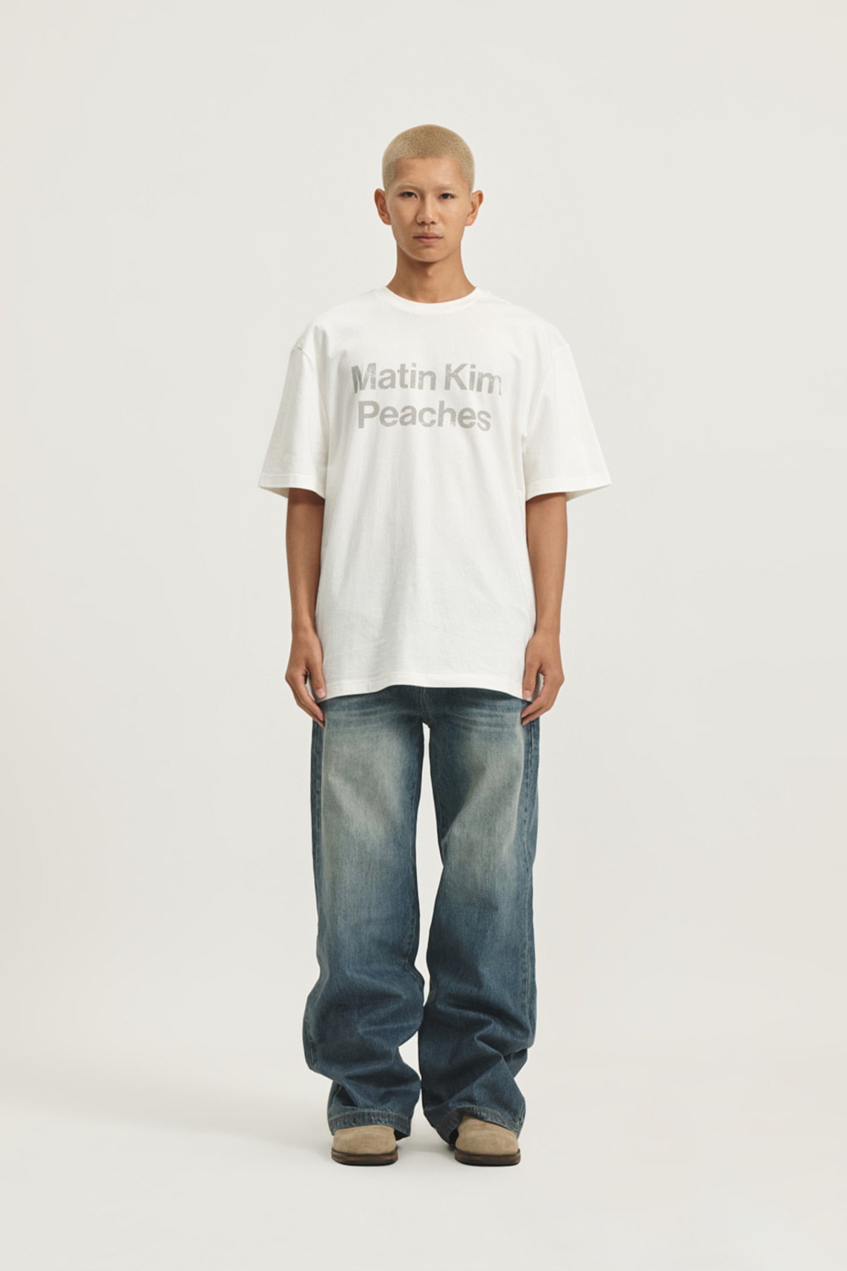 Matin Kim - Peaches Logo Graphic Top (White) product image 8 | TRAB K-Fashion Australia