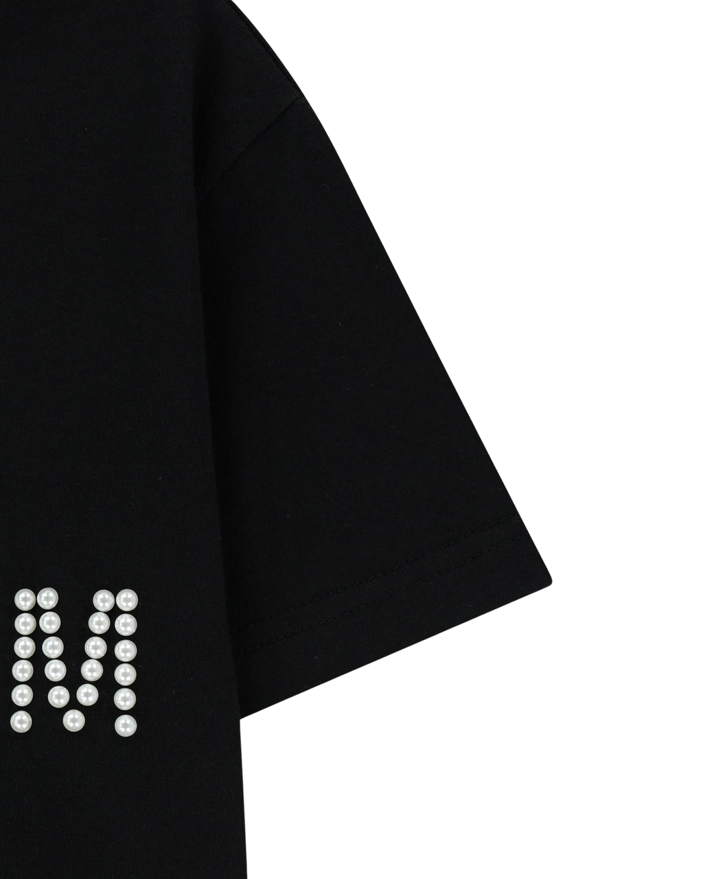 Kimhe Kim - Pearl Embellished Logo Slim T-Shirt (Black) product image 10 | TRAB K-Fashion Australia