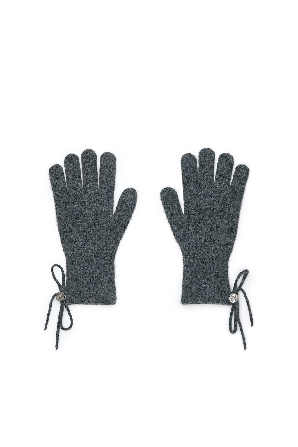 Matin Kim - Ribbon Finger Hole Gloves (Charcoal) product image 1 | TRAB K-Fashion Australia