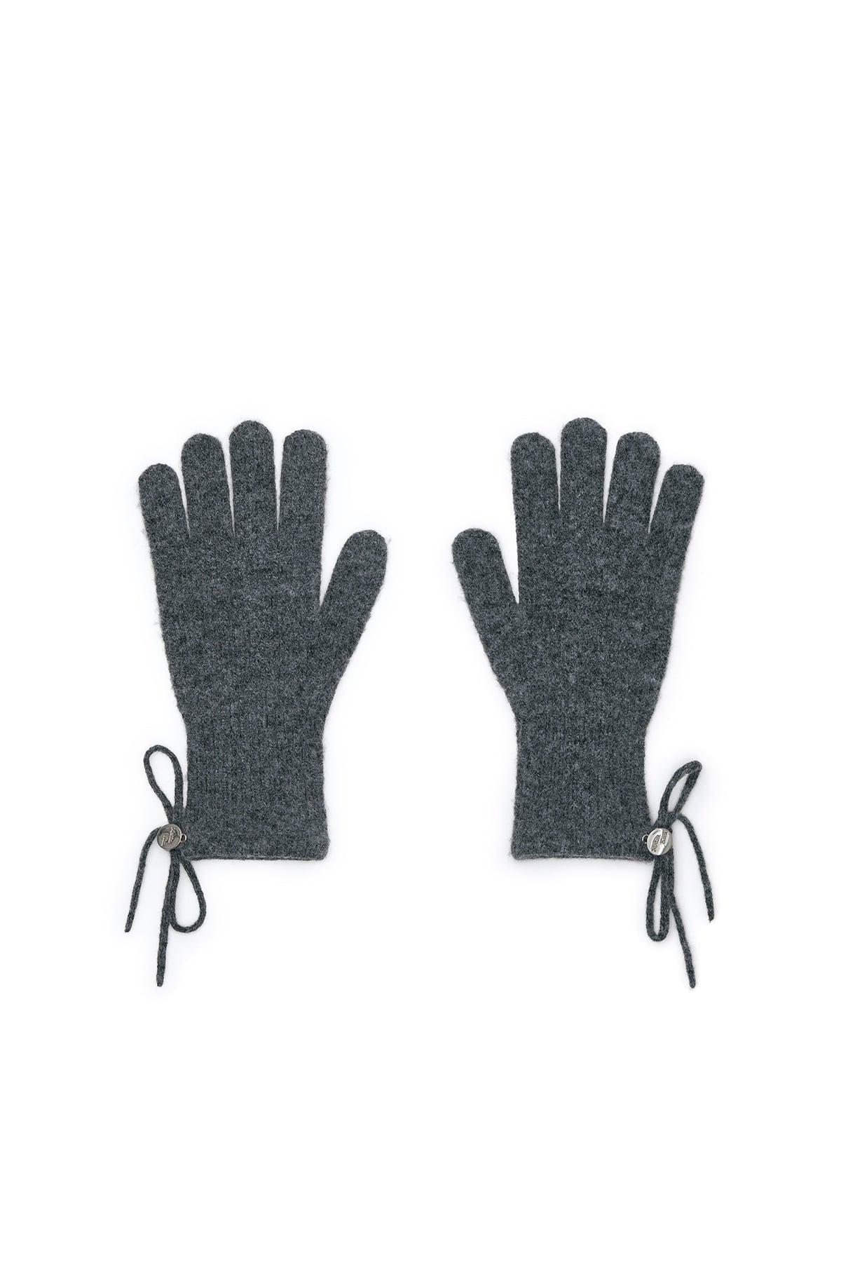 Matin Kim - Ribbon Finger Hole Gloves (Charcoal) product image 1 | TRAB K-Fashion Australia