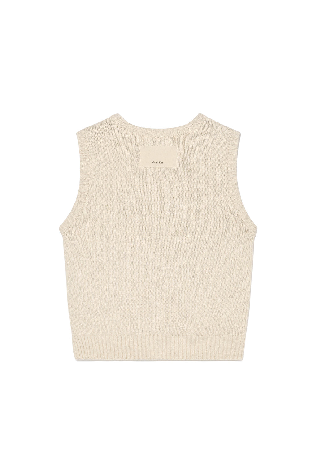 Matin Kim - Big Logo Printing Knit Vest (Beige) product image 2 | TRAB K-Fashion Australia
