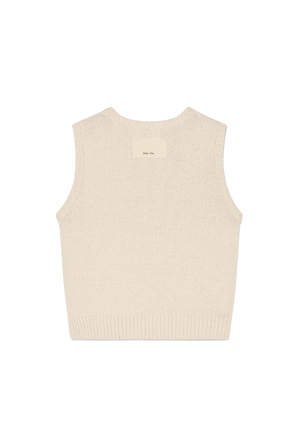 Matin Kim - Big Logo Printing Knit Vest (Beige) product image 2 | TRAB K-Fashion Australia