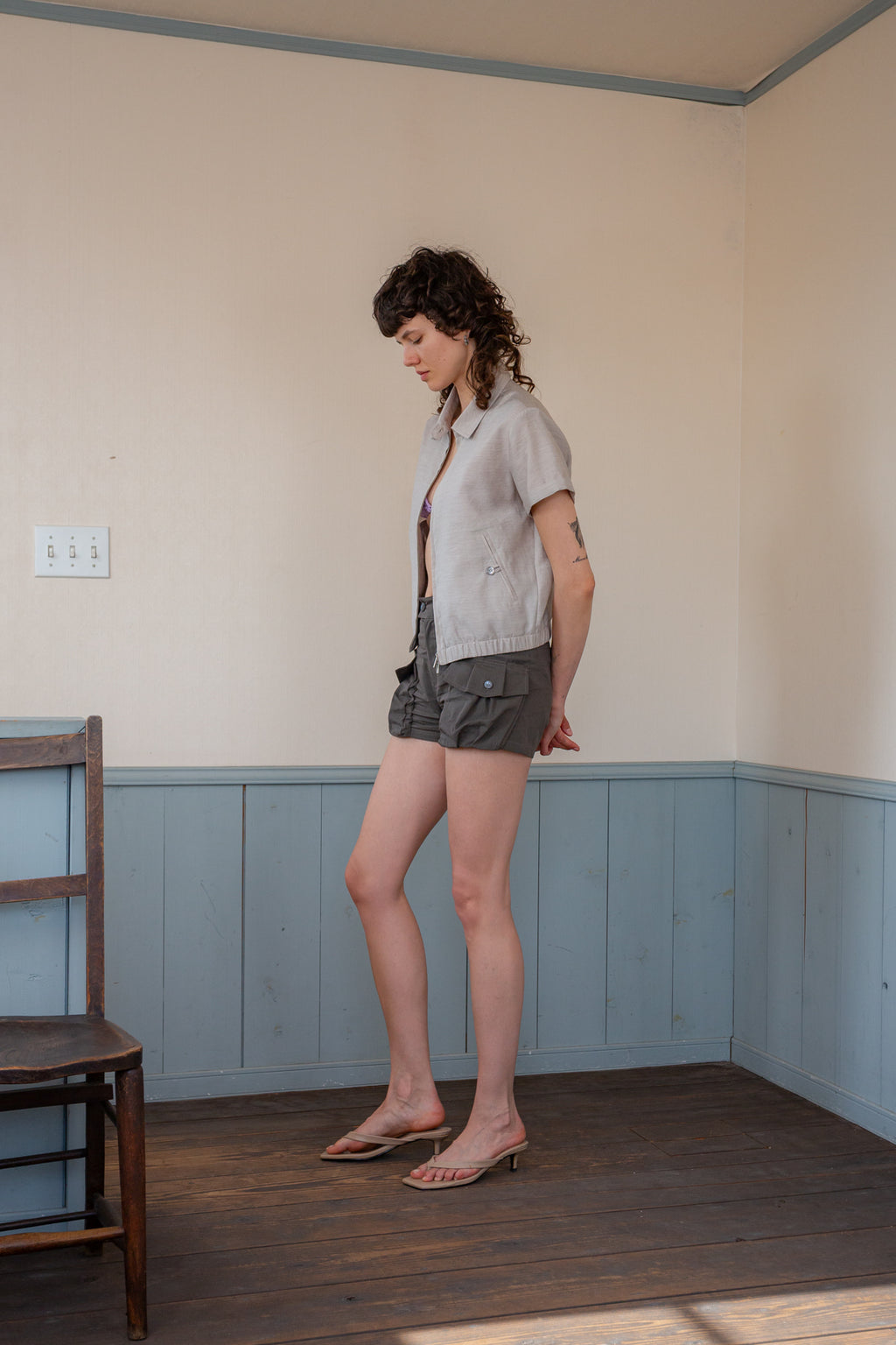 Matin Kim - Half Sleeve Light Blouson (Beige) product image 9 | TRAB K-Fashion Australia