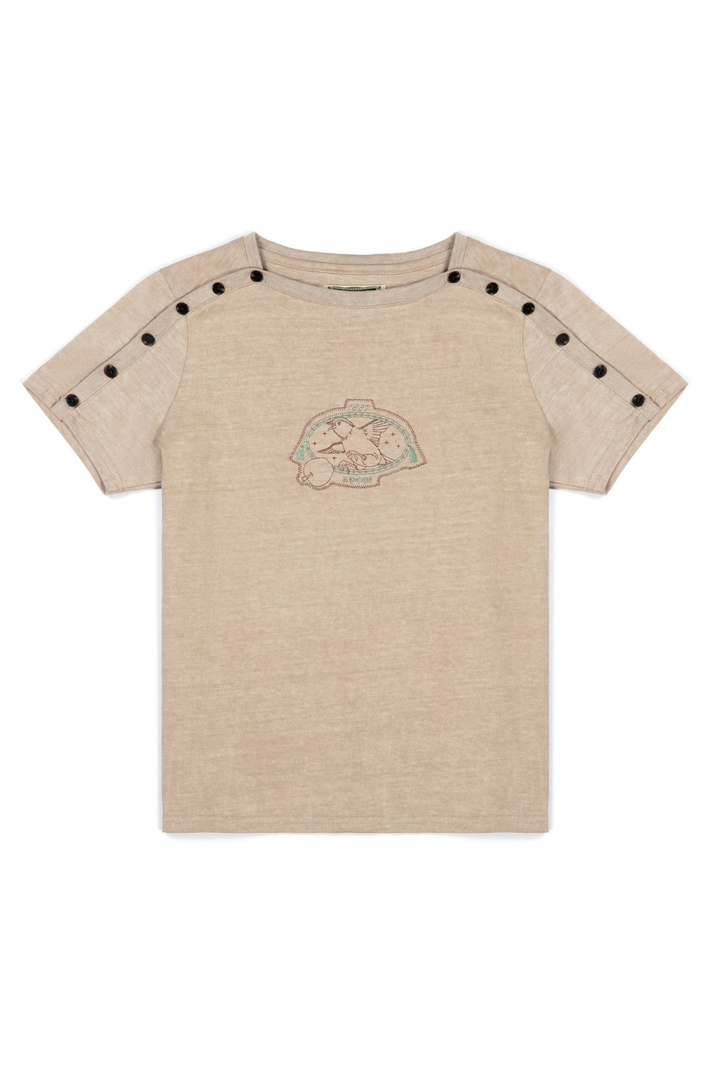 Ioedle - Birth Of Gravity Fastened Boat Neck T-Shirt Yellow (Brown) product image 2 | TRAB K-Fashion Australia