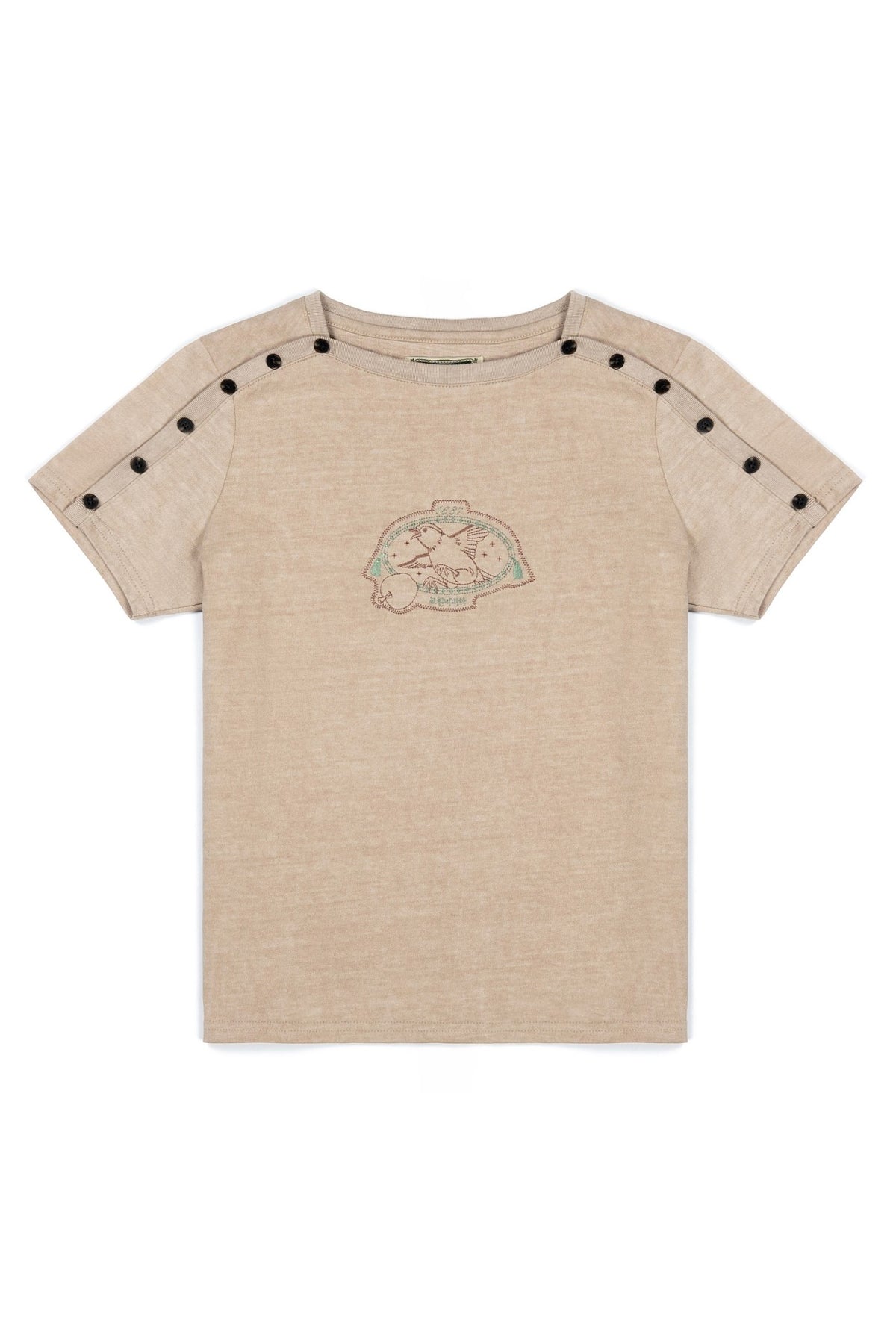 Ioedle - Birth Of Gravity Fastened Boat Neck T-Shirt Yellow (Brown) product image 2 | TRAB K-Fashion Australia