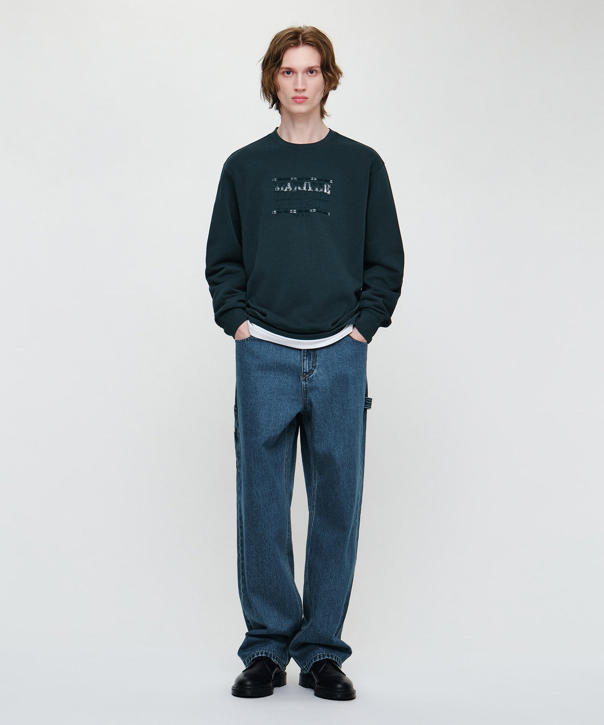 Marithe & Francois Girbaud - Classic Logo Check Applique Sweatshirt (Dark Green) product image 4 | TRAB K-Fashion Australia
