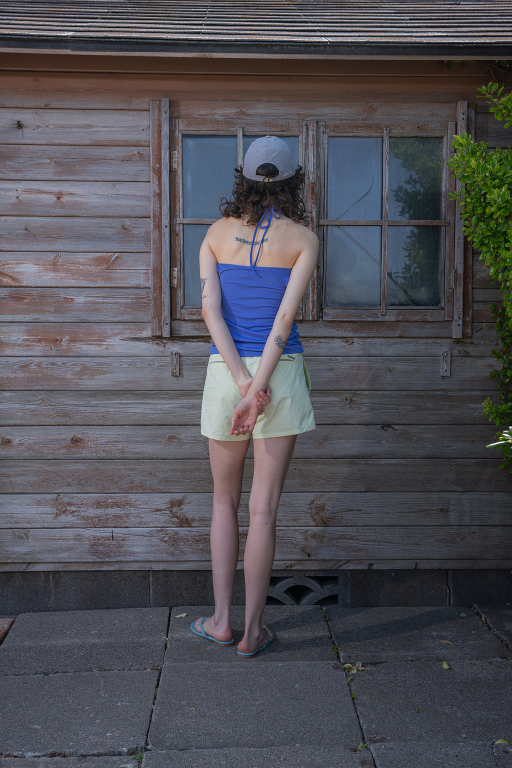 Matin Kim - String Halter Neck Tank Top (Blue) product image 7 | TRAB K-Fashion Australia