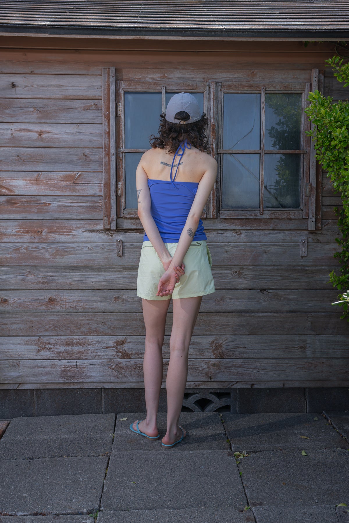 Matin Kim - String Halter Neck Tank Top (Blue) product image 7 | TRAB K-Fashion Australia