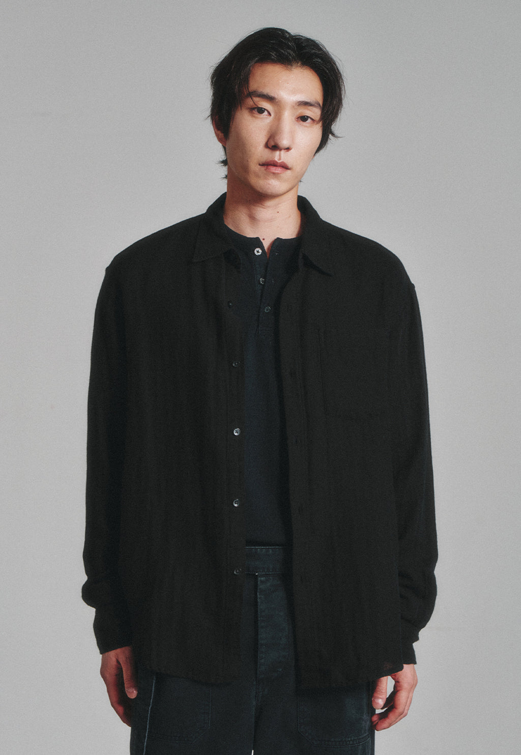 Art if acts - Washed Gauze Shirt (Black) product image 5 | TRAB K-Fashion Australia