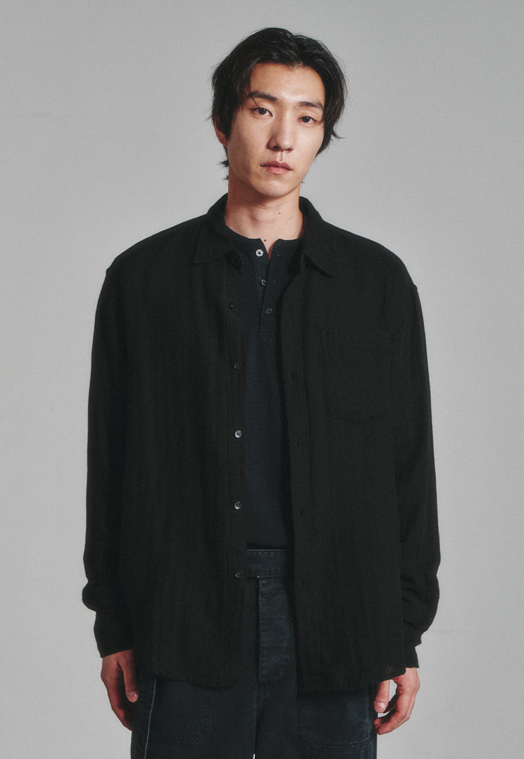Art if acts - Washed Gauze Shirt (Black) product image 5 | TRAB K-Fashion Australia