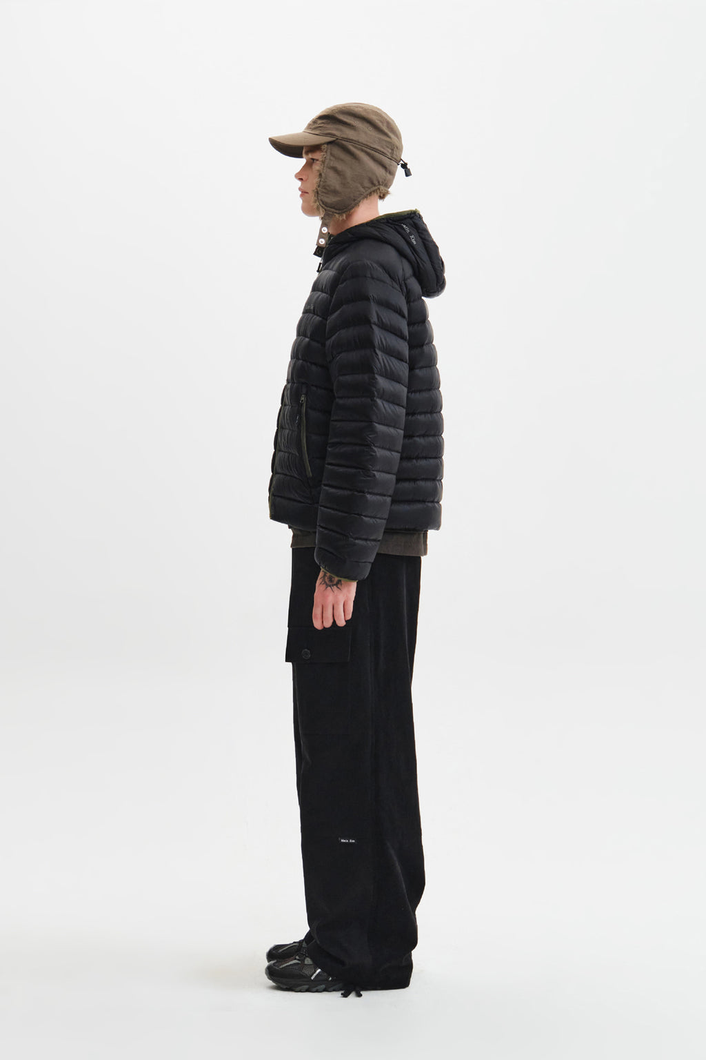 Matin Kim - Contrast Trim Light Down Hoody Jumper (Black) product image 9 | TRAB K-Fashion Australia