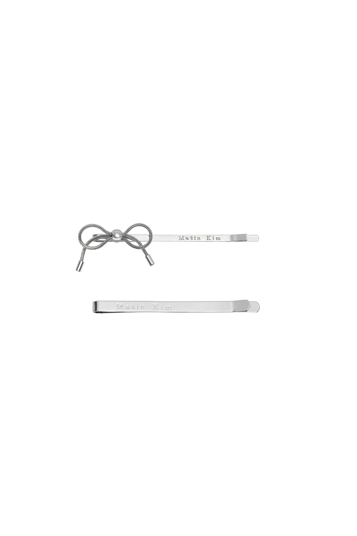 Matin Kim - Matin Ribbon Bobby Pin Set (Silver) product image 3 | TRAB K-Fashion Australia