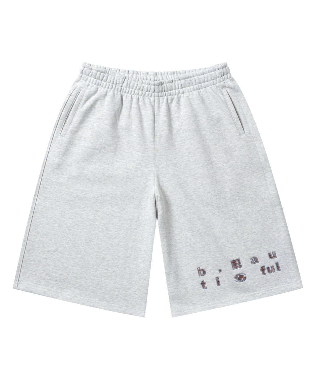 San San Gear - San San X B.E Sweatshorts (White Melange) product image 3 | TRAB K-Fashion Australia