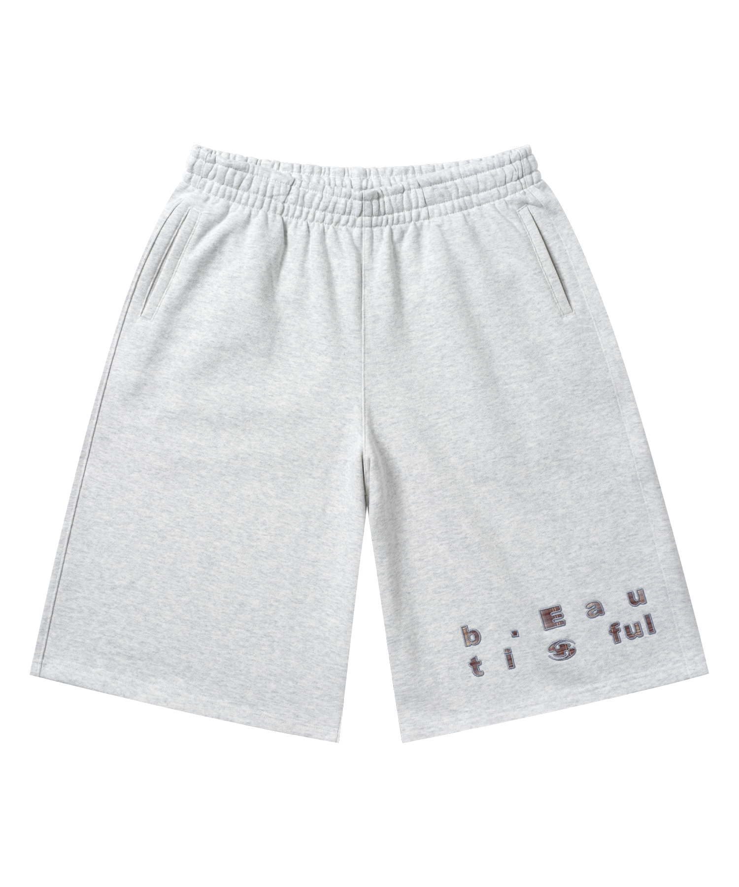 San San Gear - San San X B.E Sweatshorts (White Melange) product image 3 | TRAB K-Fashion Australia
