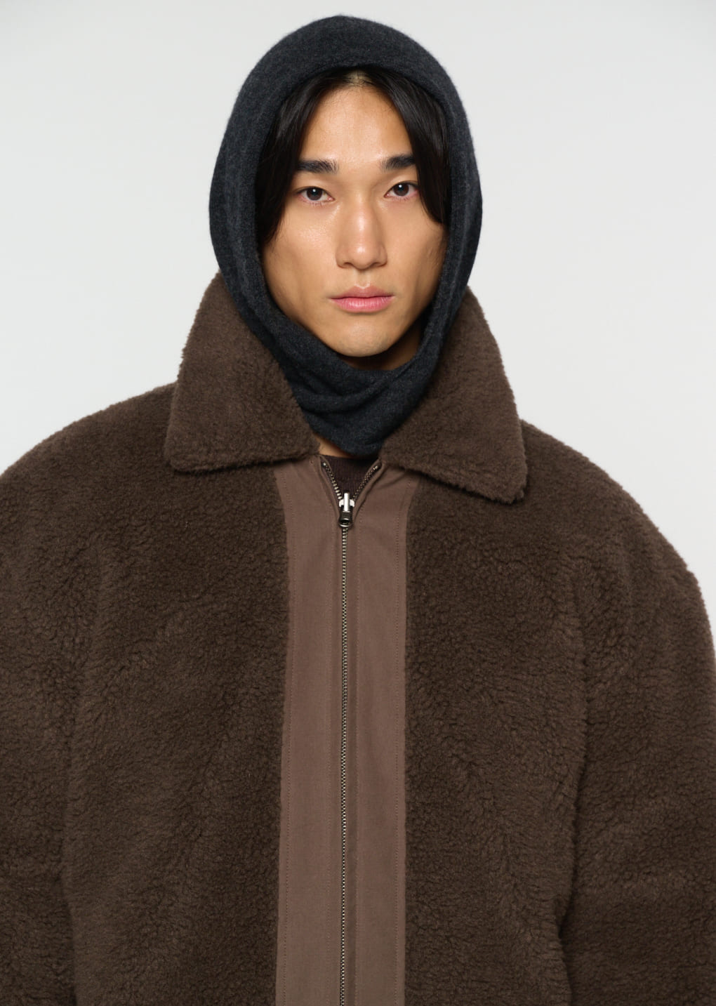 Amomento - cotton reversible shearling jumper (Brown) product image 8 | TRAB K-Fashion Australia