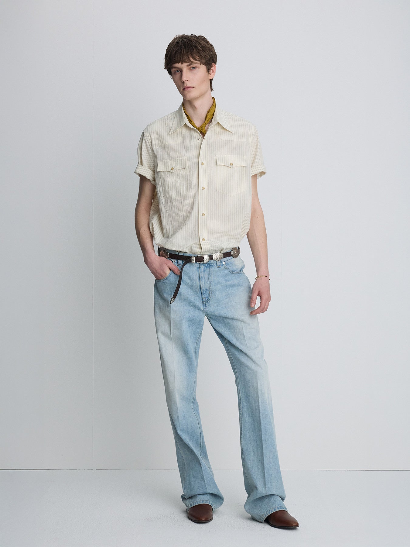 Tonywack - Striped Cotton Western Shirt (Ecru) product image 2 | TRAB K-Fashion Australia