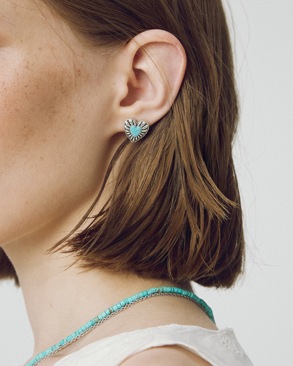 Numbering - Heart Turquoise Earrings #8262 product image 1 | TRAB K-Fashion Australia