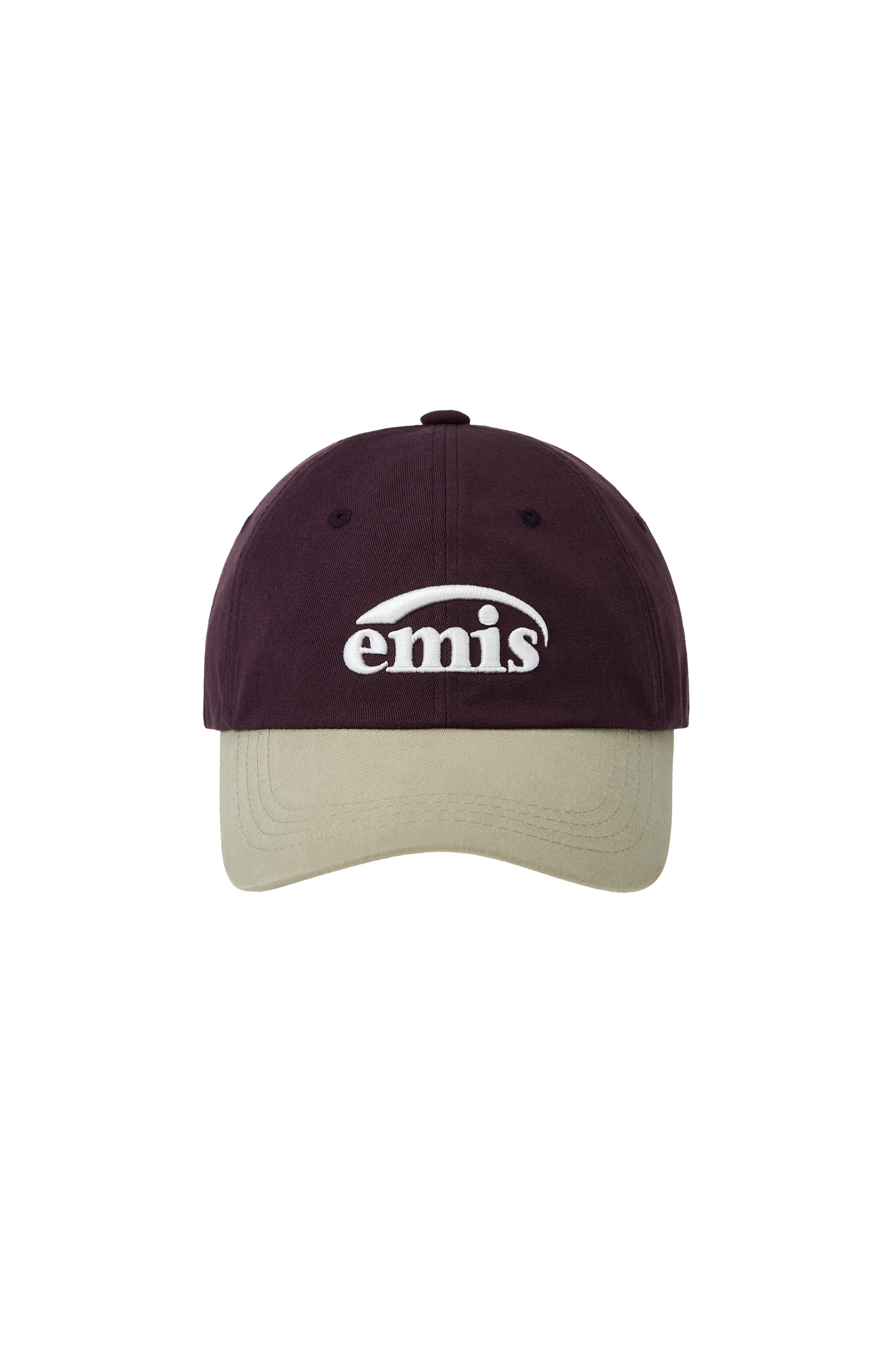 Emis - New Logo Mix Ball Cap Renewal (Beige/Wine) product image 1 | TRAB K-Fashion Australia