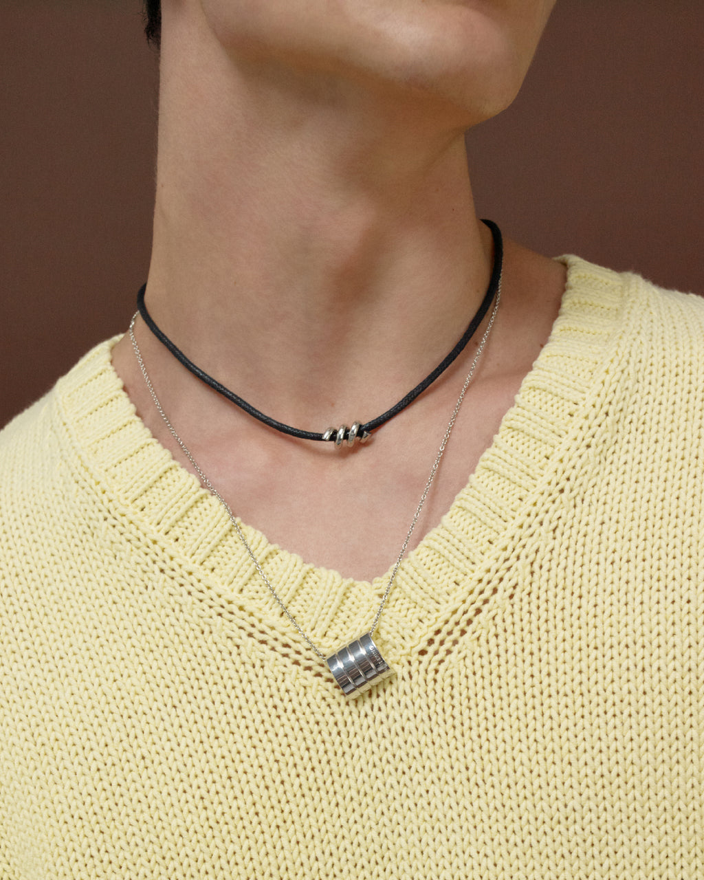 Numbering - Lined Square Pendant Necklace #6809 product image 1 | TRAB K-Fashion Australia