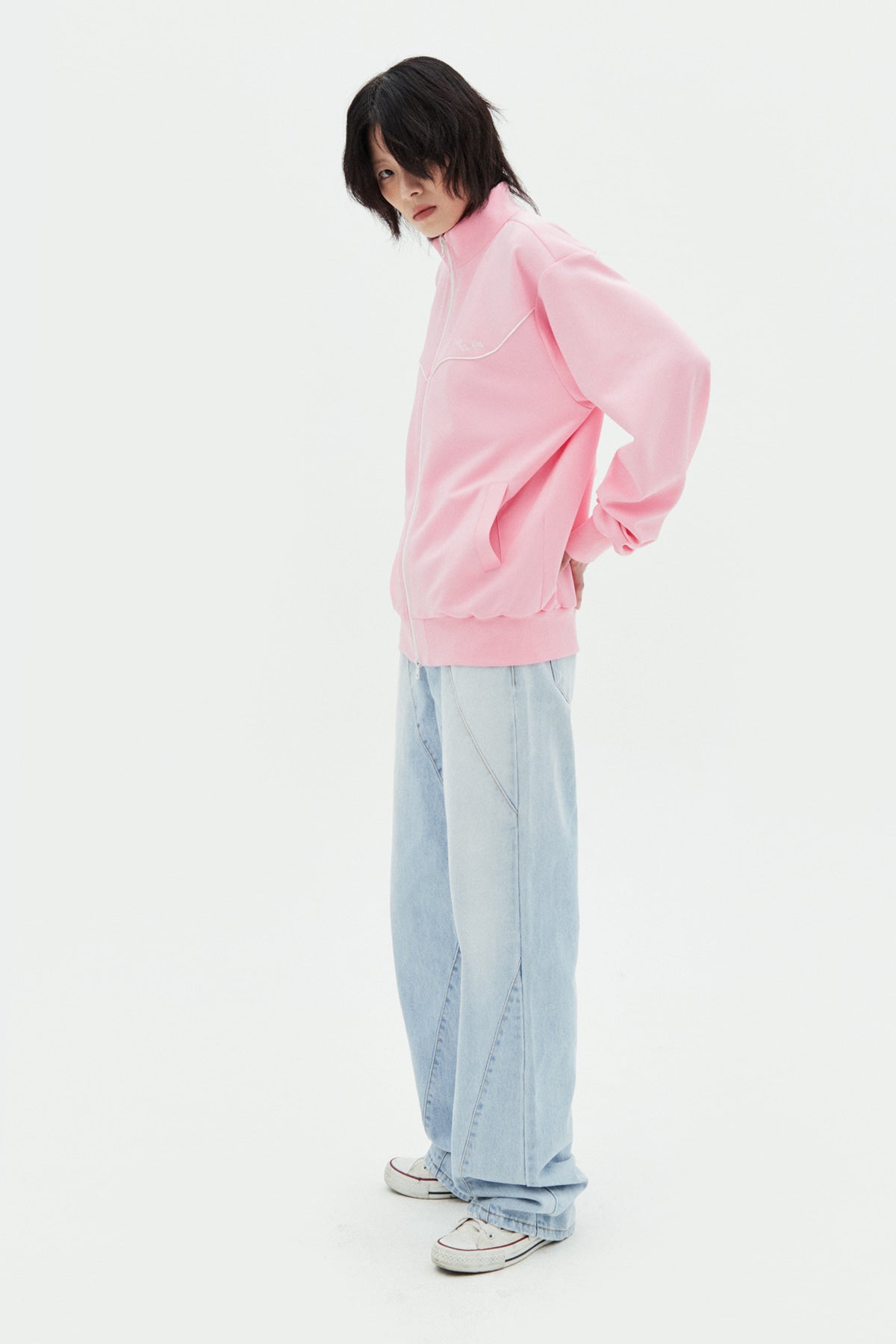 Matin Kim - Matin Kim Jersey Zip-up (Pink) product image 9 | TRAB K-Fashion Australia