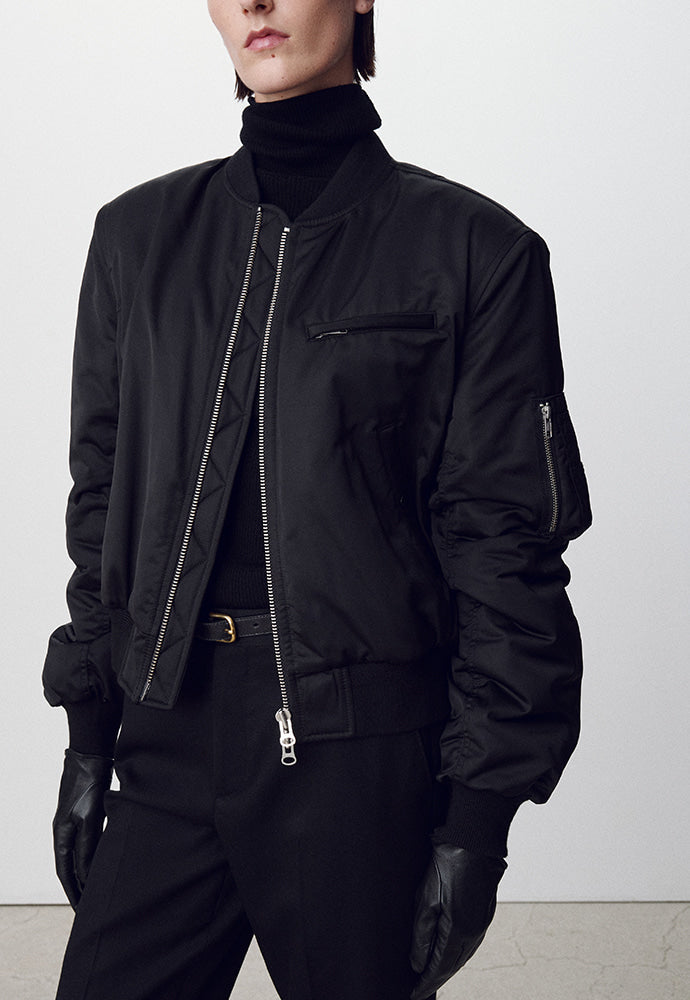 Tonywack - Recycled-Polyester Cropped Padded Bomber (Black) product image 5 | TRAB K-Fashion Australia