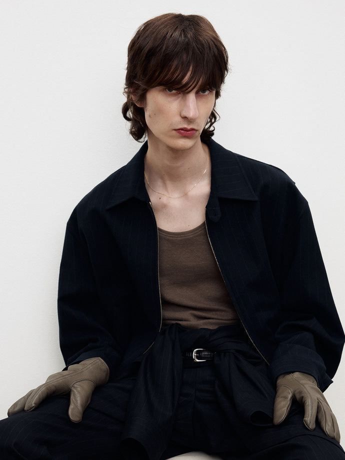 Tonywack - Virgin Wool French Blouson (Navy Stripe) product image 4 | TRAB K-Fashion Australia