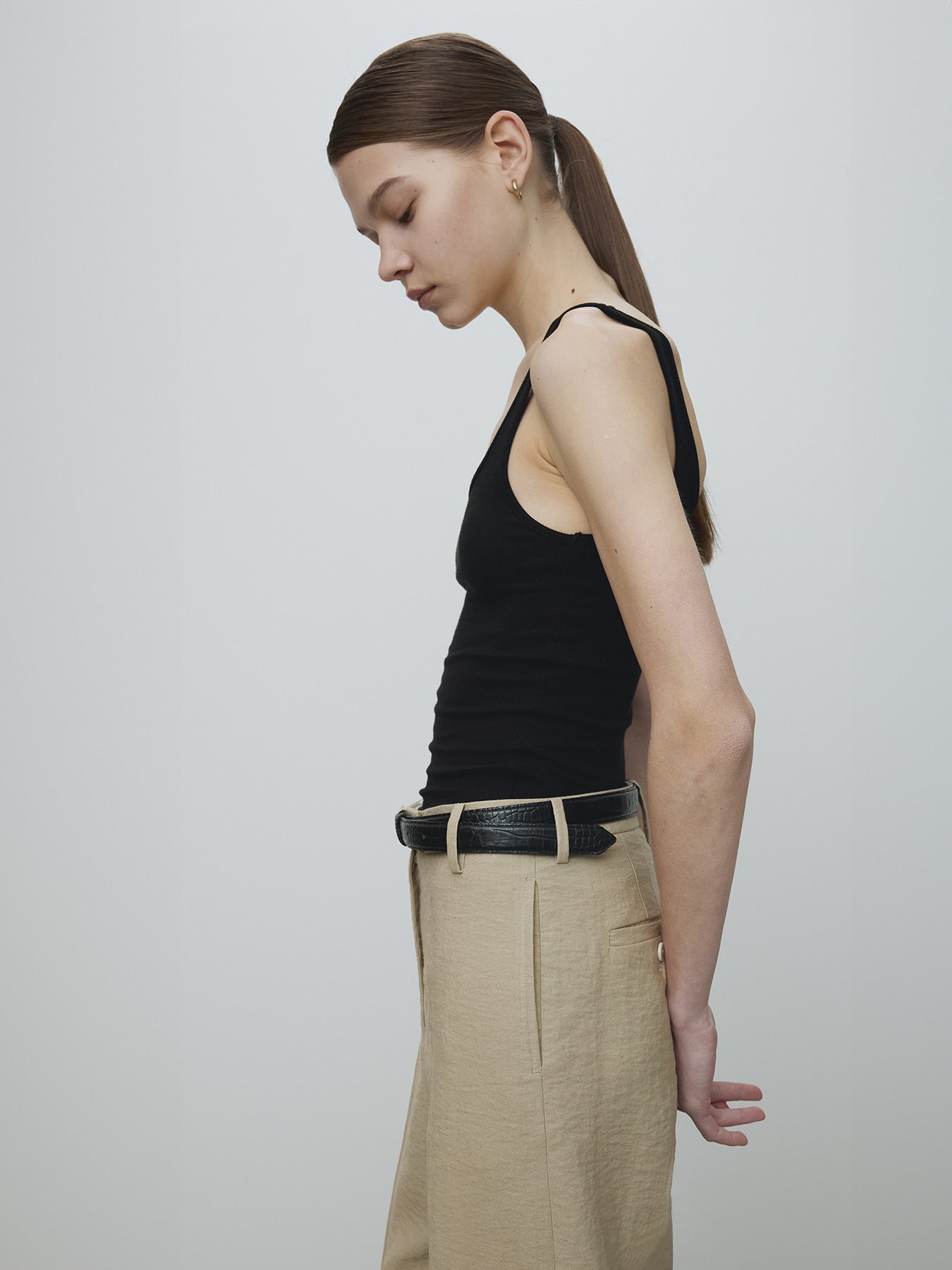 Tonywack - Tencel U-Neck Sleeveless (Black) product image 5 | TRAB K-Fashion Australia
