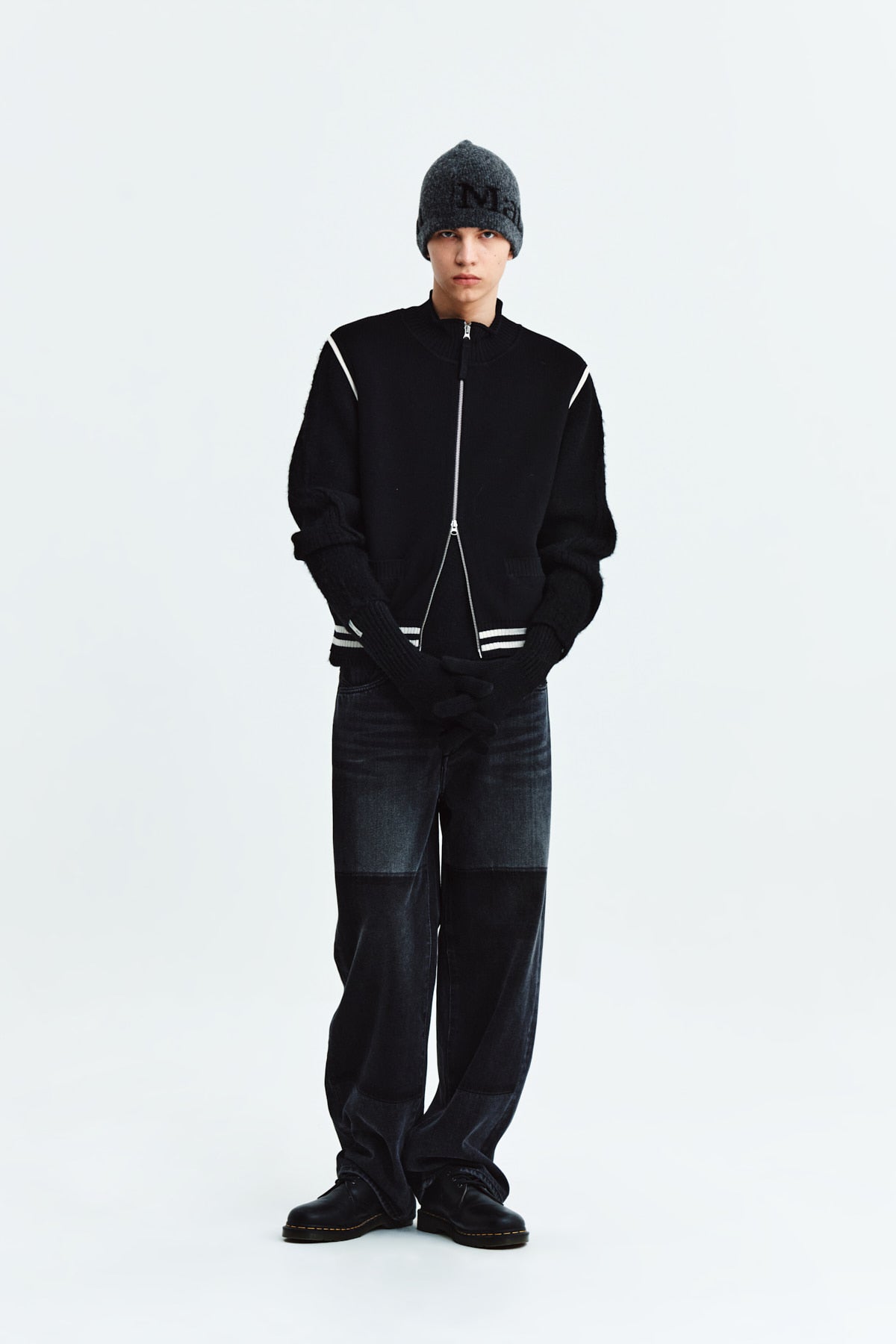 Matin Kim - Spell Point Stripe Knit Vest (Black) product image 17 | TRAB K-Fashion Australia