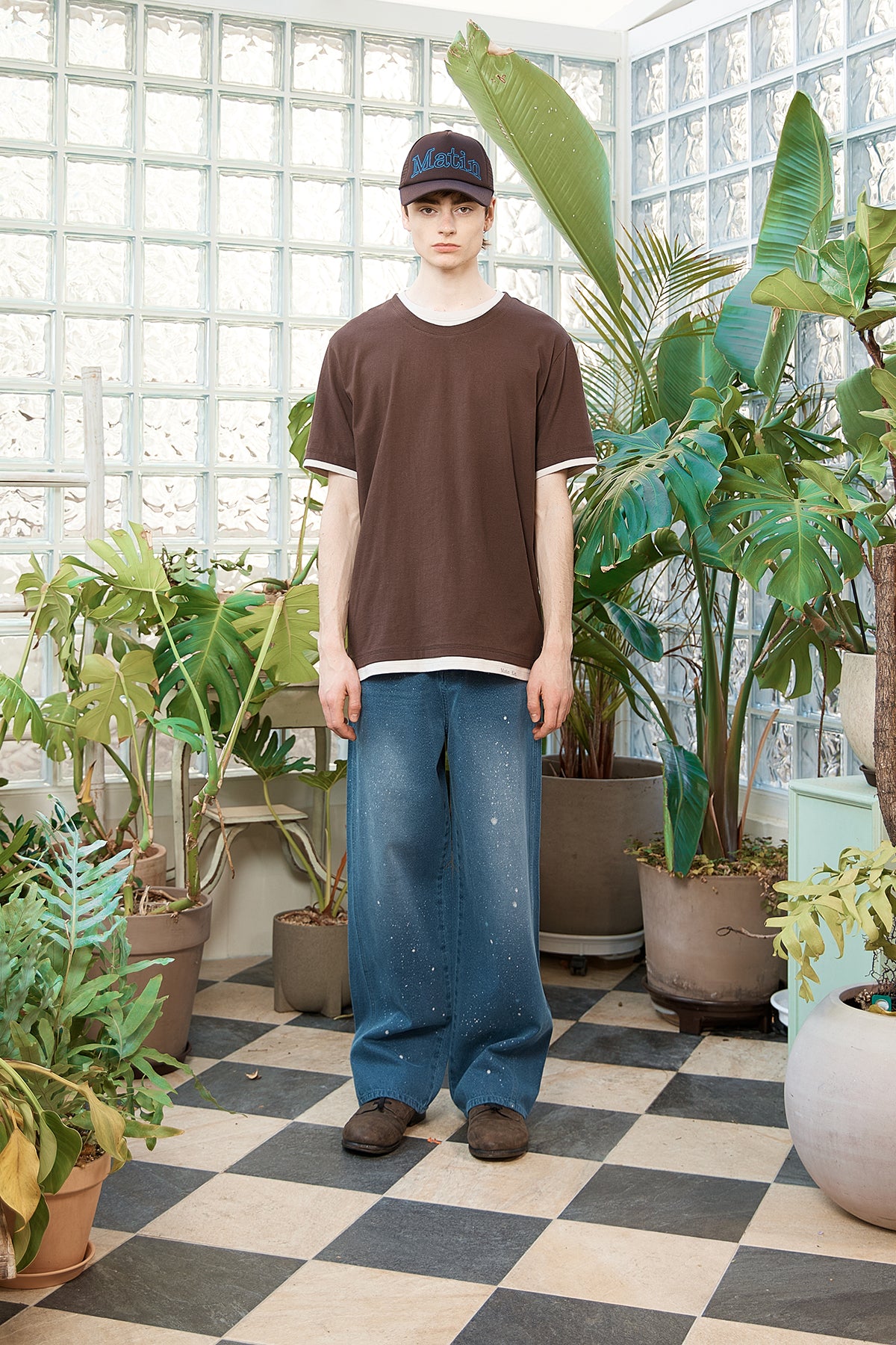 Matin Kim - Back Line Point Soft Shiny Denim Pants (Blue) product image 7 | TRAB K-Fashion Australia