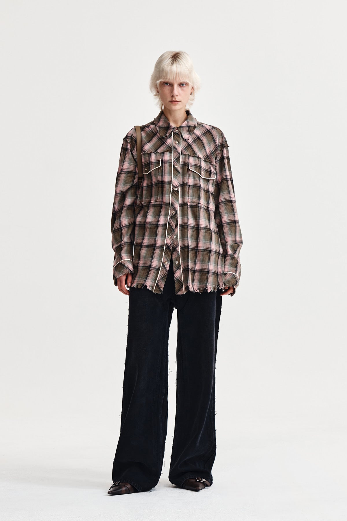 Matin Kim - Check Flannel Pocket Shirt (Pink) product image 9 | TRAB K-Fashion Australia