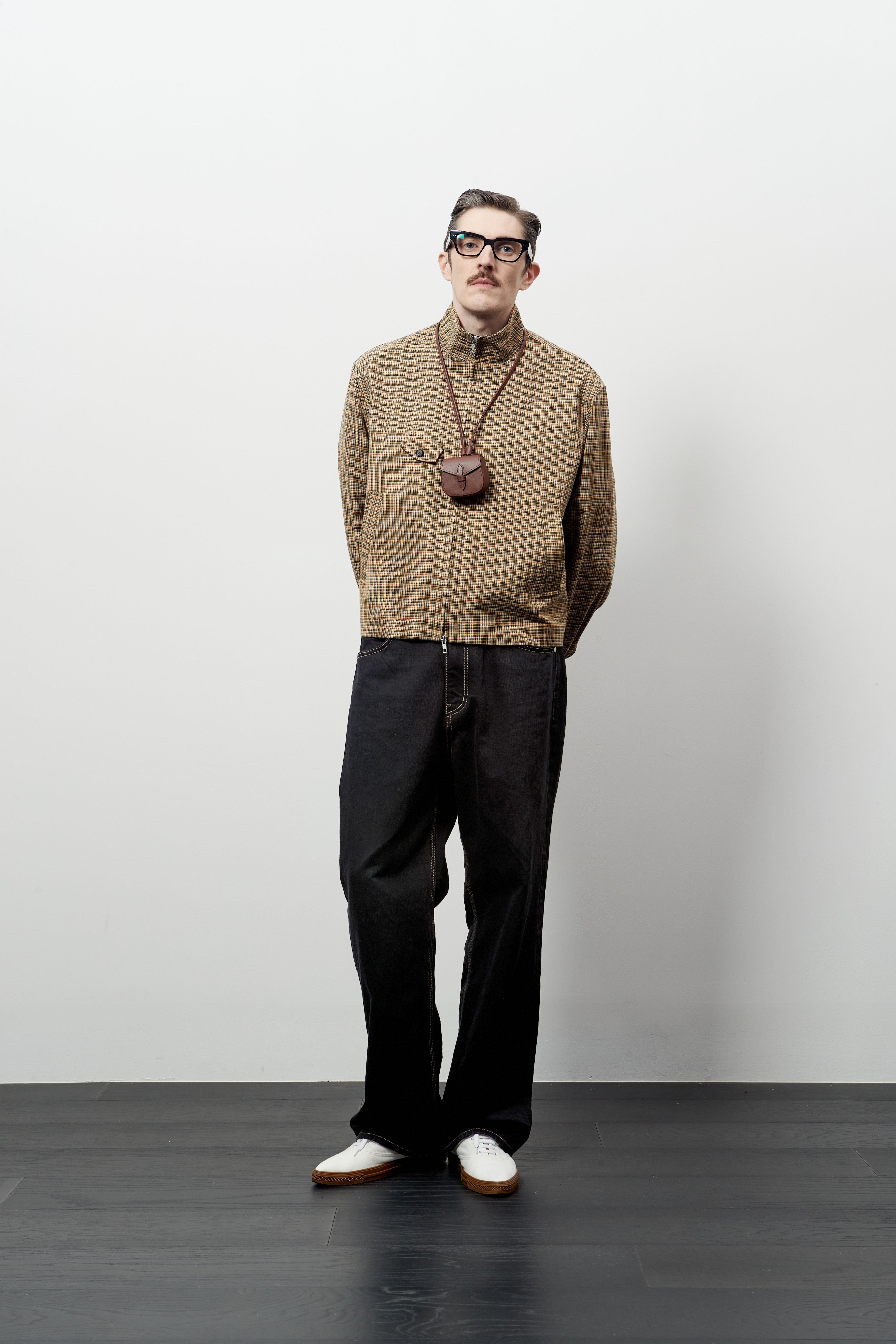 Stu - High Neck Crop Check Jacket Orange (Brown) product image 13 | TRAB K-Fashion Australia