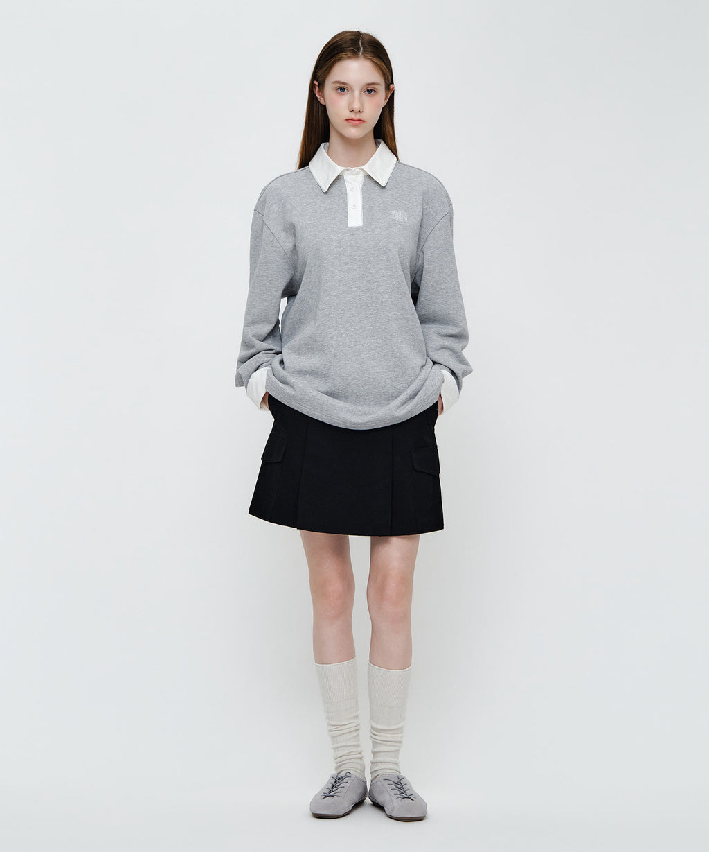 Marithe & Francois Girbaud - Small Classic Logo Lace Collar Sweatshirt (Heather Gray) product image 4 | TRAB K-Fashion Australia