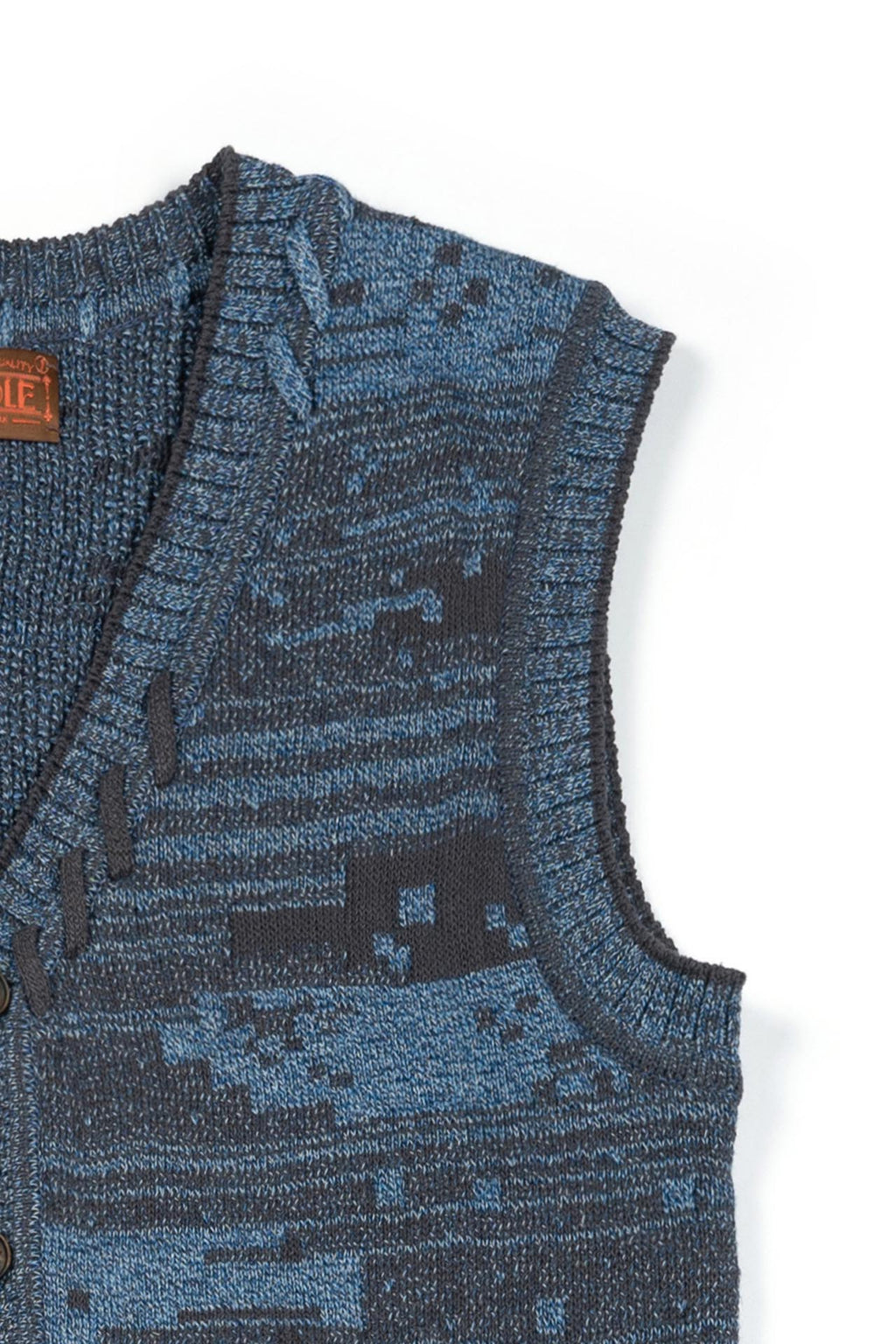 Ioedle - Mosaic Urban Knit Vest Cardigan (Blue) product image 7 | TRAB K-Fashion Australia
