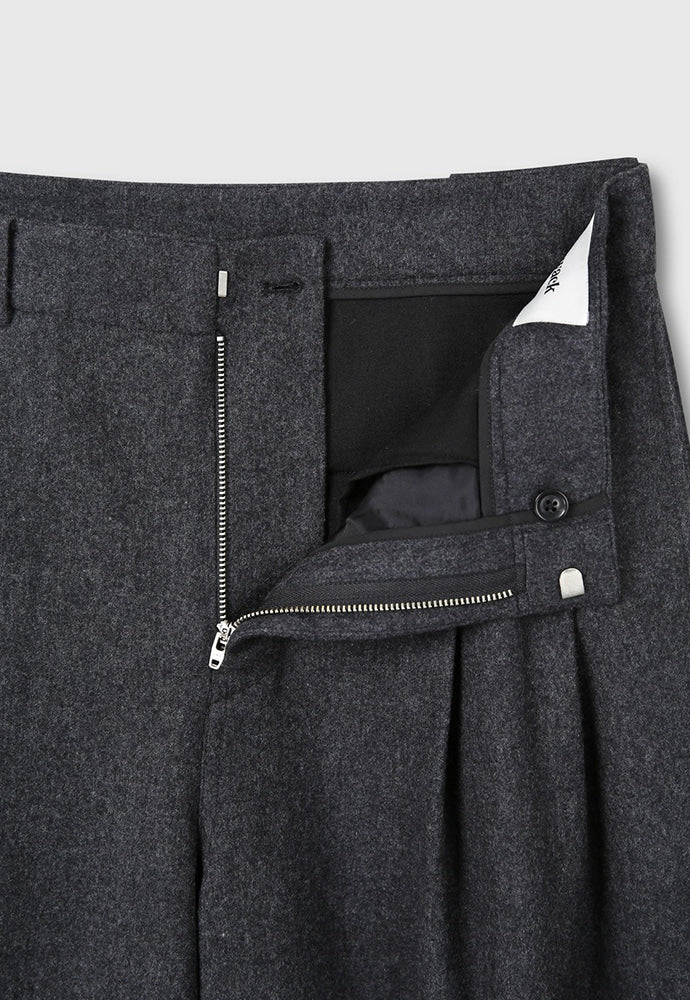 Tonywack - Virgin Wool Double-Pleats Wide Trousers (Grey) product image 9 | TRAB K-Fashion Australia