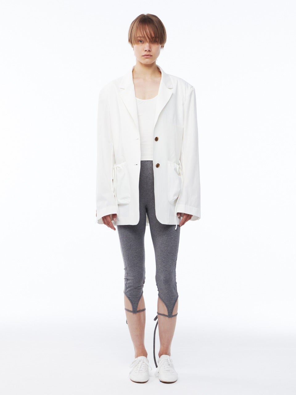 Kijun - Shirring Pocket Blazer (Off-White) product image 3 | TRAB K-Fashion Australia
