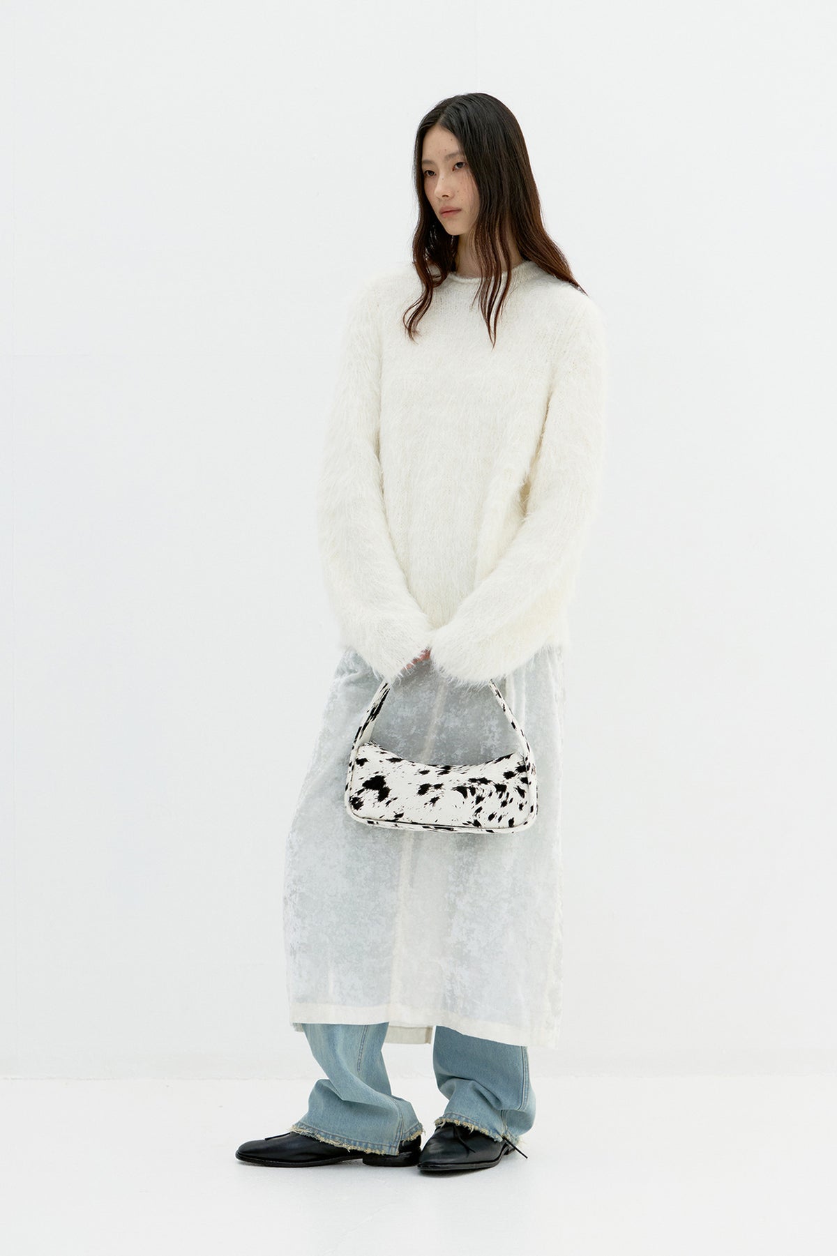 Coor - Fuzzy Oversized Knit (Ivory) product image 3 | TRAB K-Fashion Australia
